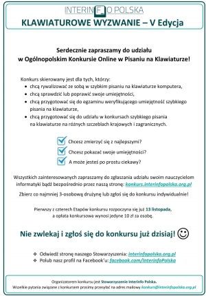 Ogólnopolski Konkurs Online w Pisaniu na Klawiaturze!