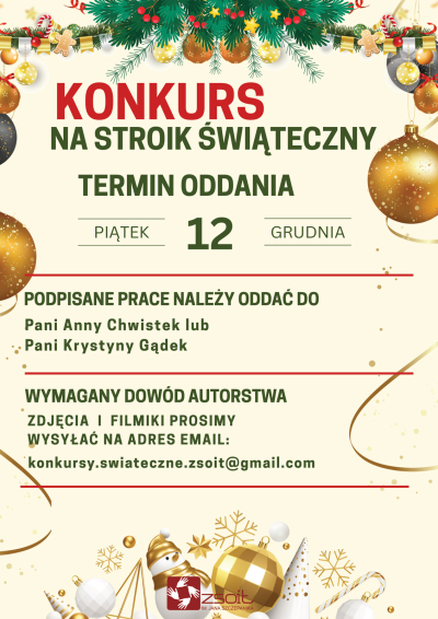 Konkurs na stroik świąteczny
