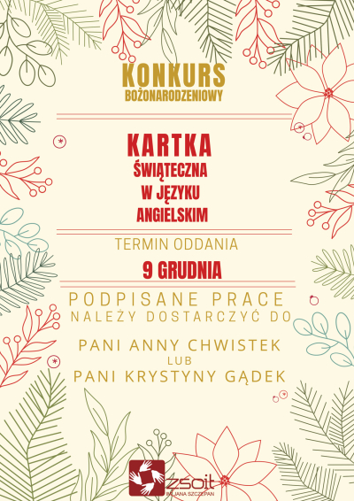 Konkurs na kartkę bożonarodzeniową w języku angielskim