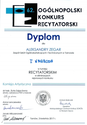 Kolejny sukces Aleksandry Zegar!