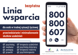 Informacja o prowadzonym telefonie zaufania i specjalistycznej linii wsparcia