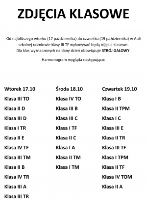 Zdjęcia klasowe!