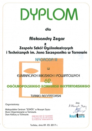 Sukces Aleksandry Zegar