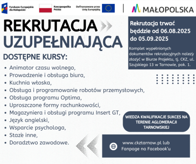 Rekrutacja uzupełniająca w CKZ Tarnów