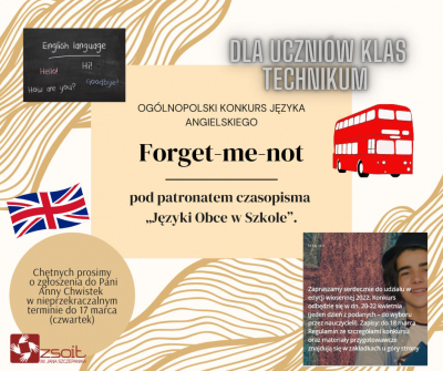 Ogólnopolski Konkurs Języka Angielskiego „Forget-me-not”