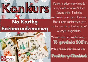 Konkurs na kartkę bożonarodzeniową w języku angielskim